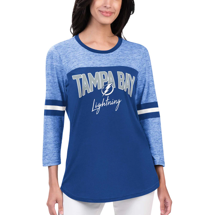 Women's Tampa Bay Lightning G-III 4Her by Carl Banks Blue Play The Game 3/4-Sleeve T-Shirt - Ujersey NFL Shop