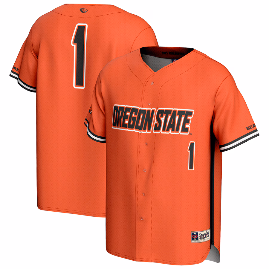 Men's GameDay Greats #1 Orange Oregon State Beavers Lightweight Baseball Fashion Jersey - Ujersey NFL Shop