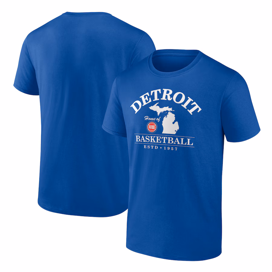 Men's Detroit Pistons Blue Tip-Off T-Shirt - Ujersey NFL Shop