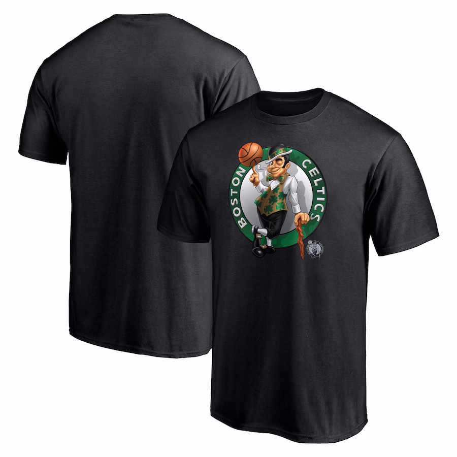 Men's Boston Celtics  Black Midnight Mascot T-Shirt - Ujersey
