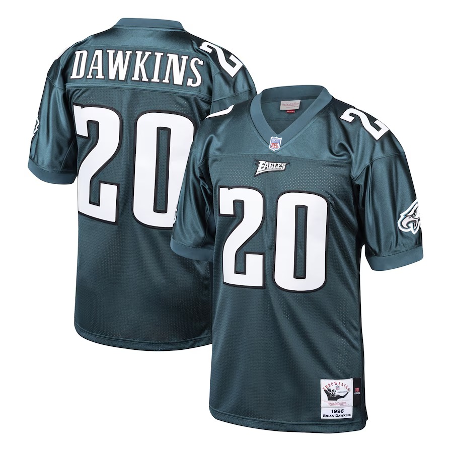 Men's Philadelphia Eagles 1996 Brian Dawkins Mitchell & Ness Green Authentic Throwback Retired Player Jersey - Ujersey NFL Shop