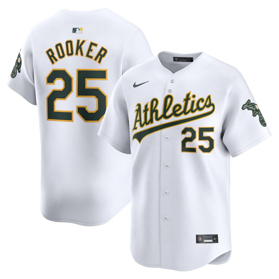 Men's Athletics Brent Rooker Nike White Home Limited Player Jersey - Ujersey