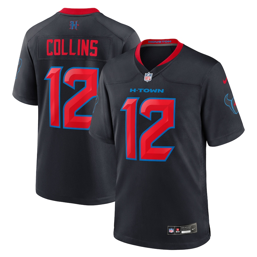 Men's Houston Texans Nico Collins Nike  Navy 2nd Alternate Game Jersey - Ujersey NFL Shop