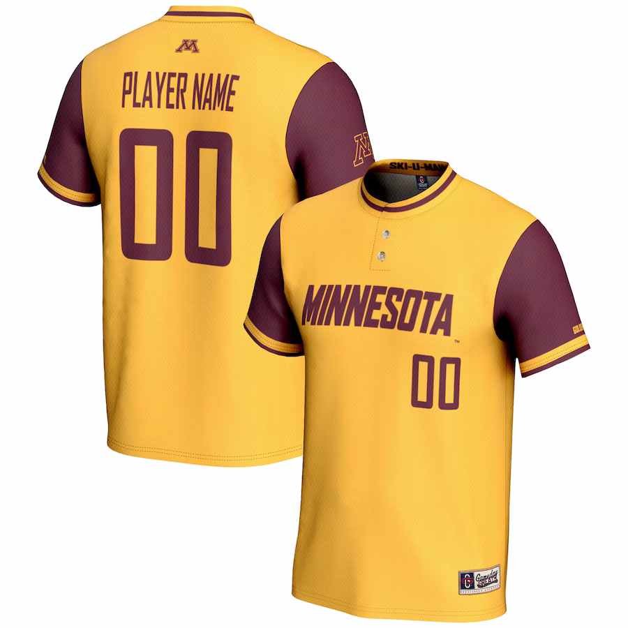 Minnesota Golden Gophers GameDay Greats Youth NIL Pick-A-Player Lightweight Softball Jersey - Gold - Ujersey NFL Shop
