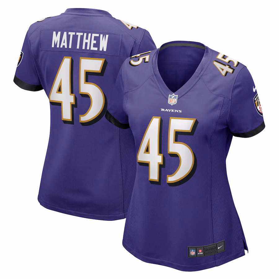 Women's Baltimore Ravens Christian Matthew Nike Purple Game Jersey - Ujersey NFL Shop