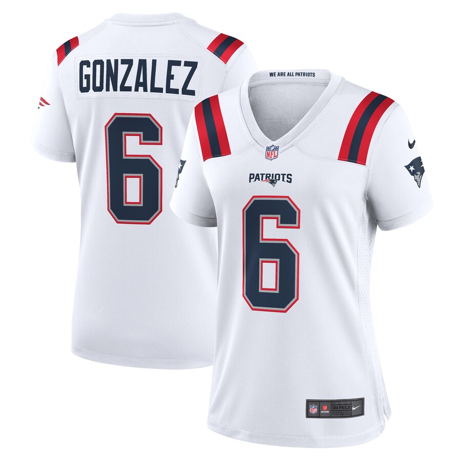 Women's New England Patriots Christian Gonzalez Nike  White  Game Jersey - Ujersey NFL Shop