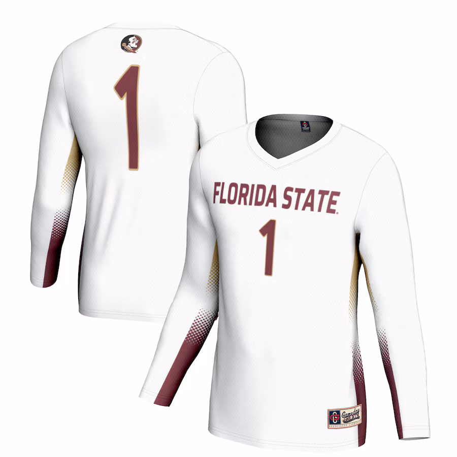 Youth GameDay Greats #1 White Florida State Seminoles Lightweight Women's Volleyball Jersey - Ujersey NFL Shop