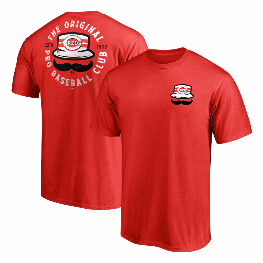 Men's Cincinnati Reds Red Hometown Collection Stache T-Shirt - Ujersey NFL Shop