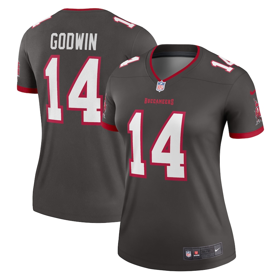Women's Tampa Bay Buccaneers Chris Godwin Nike Pewter Alternate Legend Player Performance Top - Ujersey NFL Shop