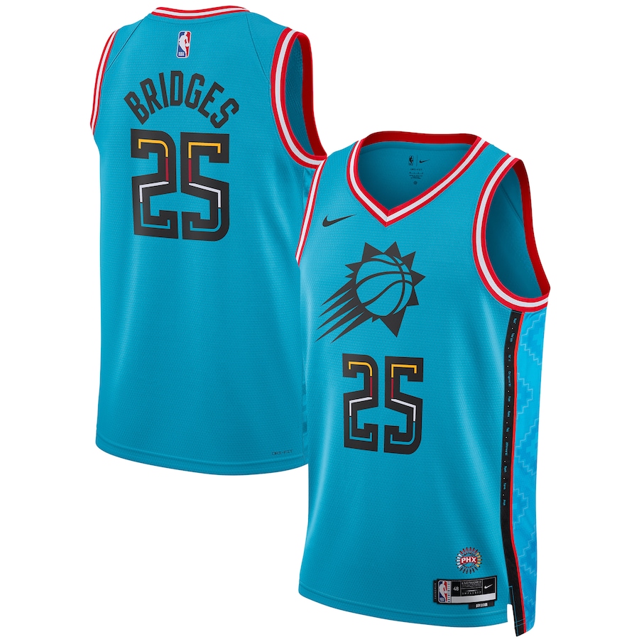 Unisex Phoenix Suns Mikal Bridges Nike Turquoise 2022/23 Swingman Jersey - City Edition - Ujersey NFL Shop