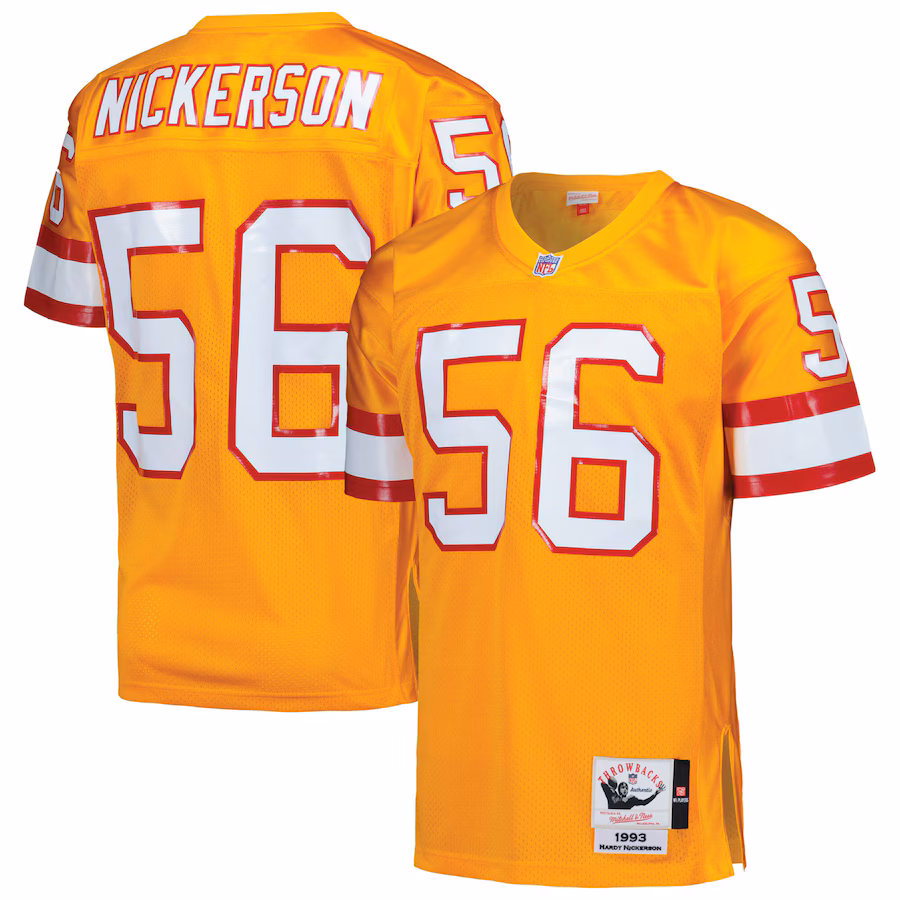 Men's Tampa Bay Buccaneers 1993 Hardy Nickerson Mitchell & Ness Orange Authentic Throwback Retired Player Jersey - Ujersey NFL Shop