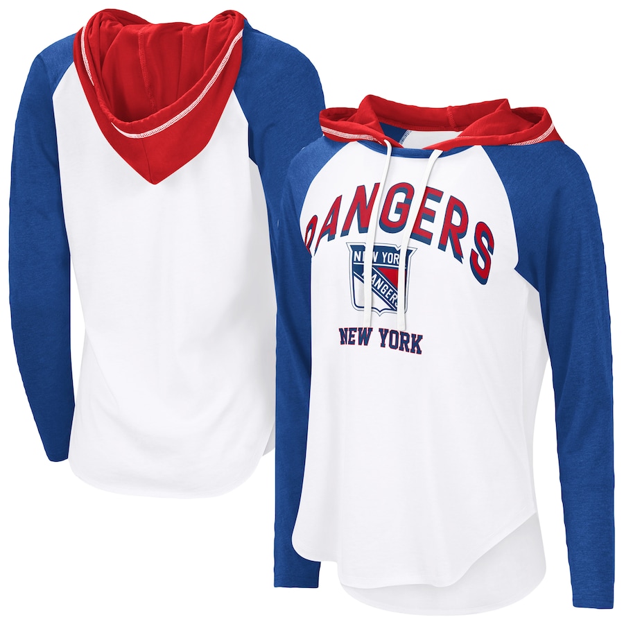 Women's New York Rangers G-III 4Her by Carl Banks White VIP Raglan Long Sleeve Hoodie T-Shirt - Ujersey NFL Shop