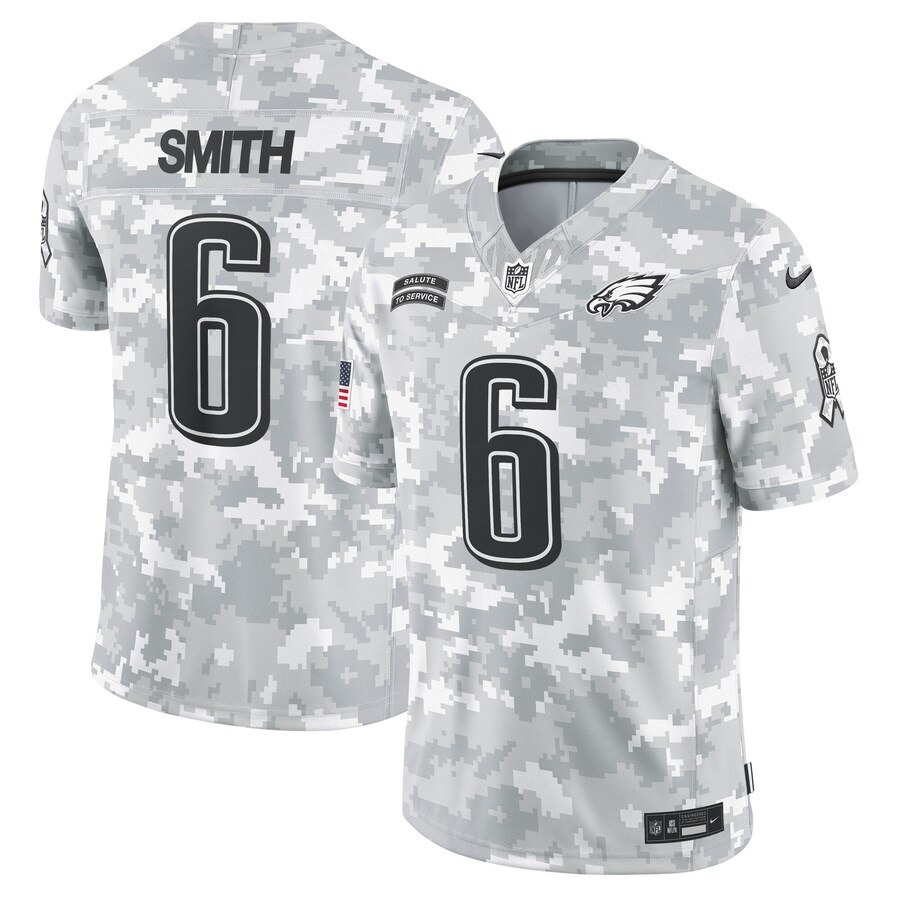 Men's Philadelphia Eagles DeVonta Smith Nike Arctic Camo 2024 Salute to Service Limited Jersey - Ujersey NFL Shop