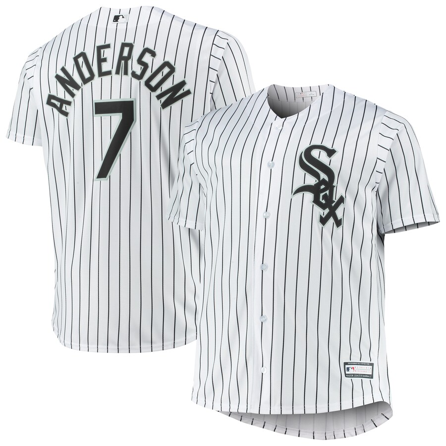 Men's Chicago White Sox Tim Anderson White Big & Tall Replica Player Jersey - Ujersey