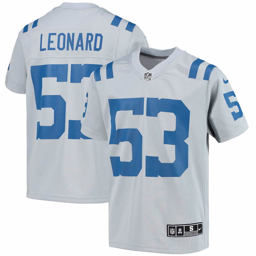 Youth Indianapolis Colts Shaquille Leonard Nike Gray Inverted Team Game Jersey - Ujersey NFL Shop