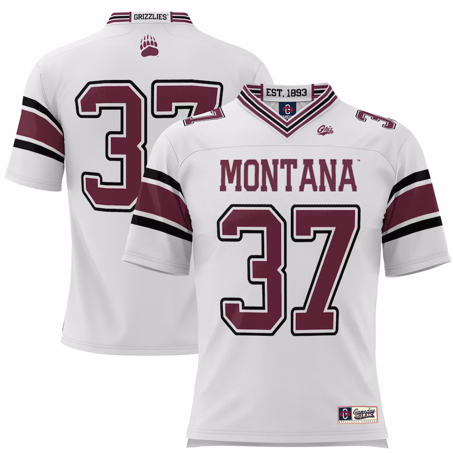 #37 Montana Grizzlies GameDay Greats Youth Football Jersey - White - Ujersey