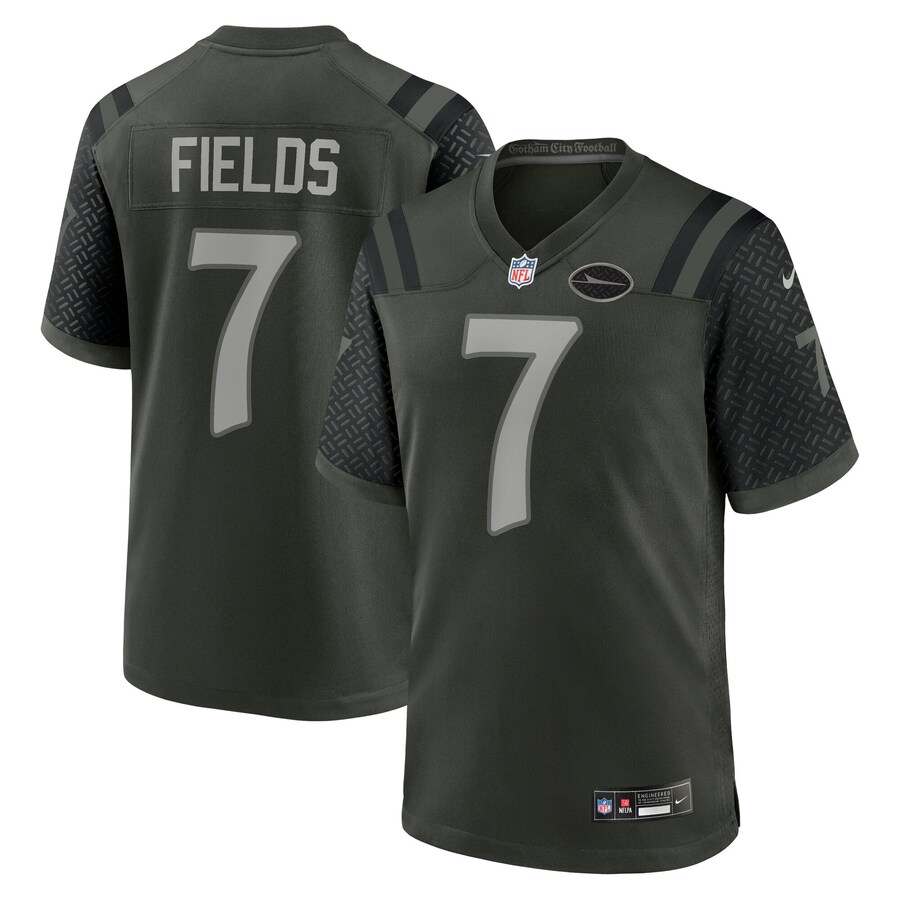 Men's New York Jets Justin Fields Nike Gotham Green 2025 Rivalries Collection Game Jersey - Ujersey NFL Shop