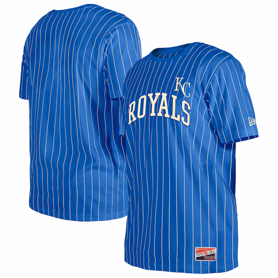 Men's Kansas City Royals New Era Royal Throwback Pinstripe T-Shirt - Ujersey NFL Shop