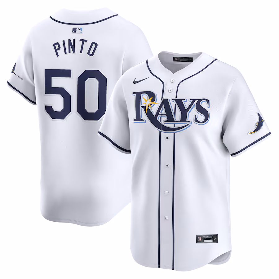 Men's Tampa Bay Rays Rene Pinto Nike White Home Limited Player Jersey - Ujersey NFL Shop