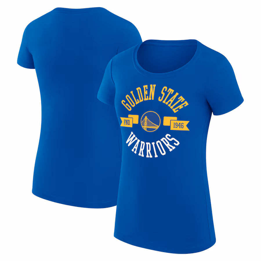 Women's Golden State Warriors G-III 4Her by Carl Banks Royal Large City Logo Fitted T-Shirt - Ujersey
