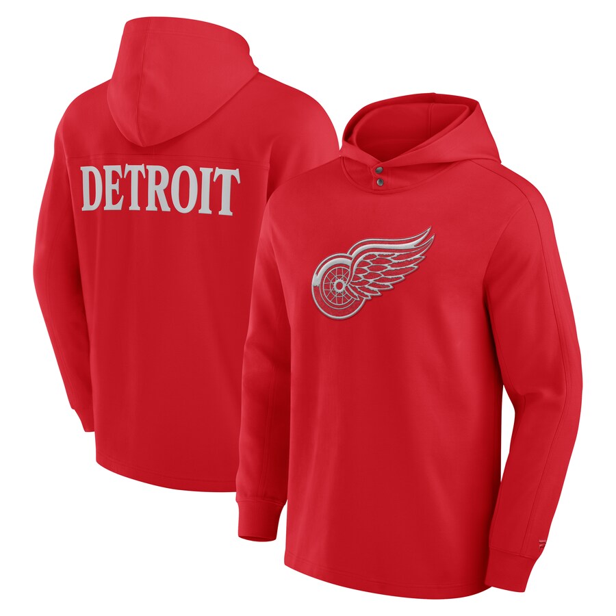 Men's Detroit Red Wings Fanatics Red Elements Blaze Tri-Blend Long Sleeve Hoodie T-Shirt - Ujersey NFL Shop