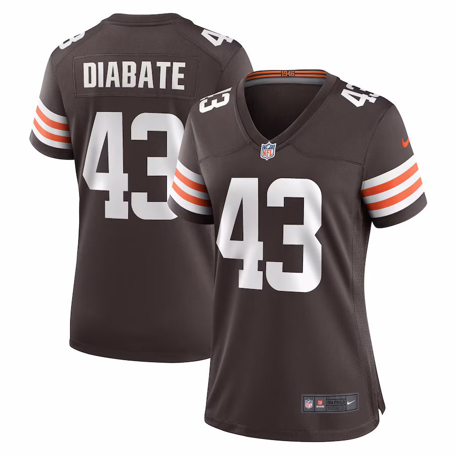 Women's Cleveland Browns Mohamoud Diabate Nike  Brown Team Game Jersey - Ujersey NFL Shop