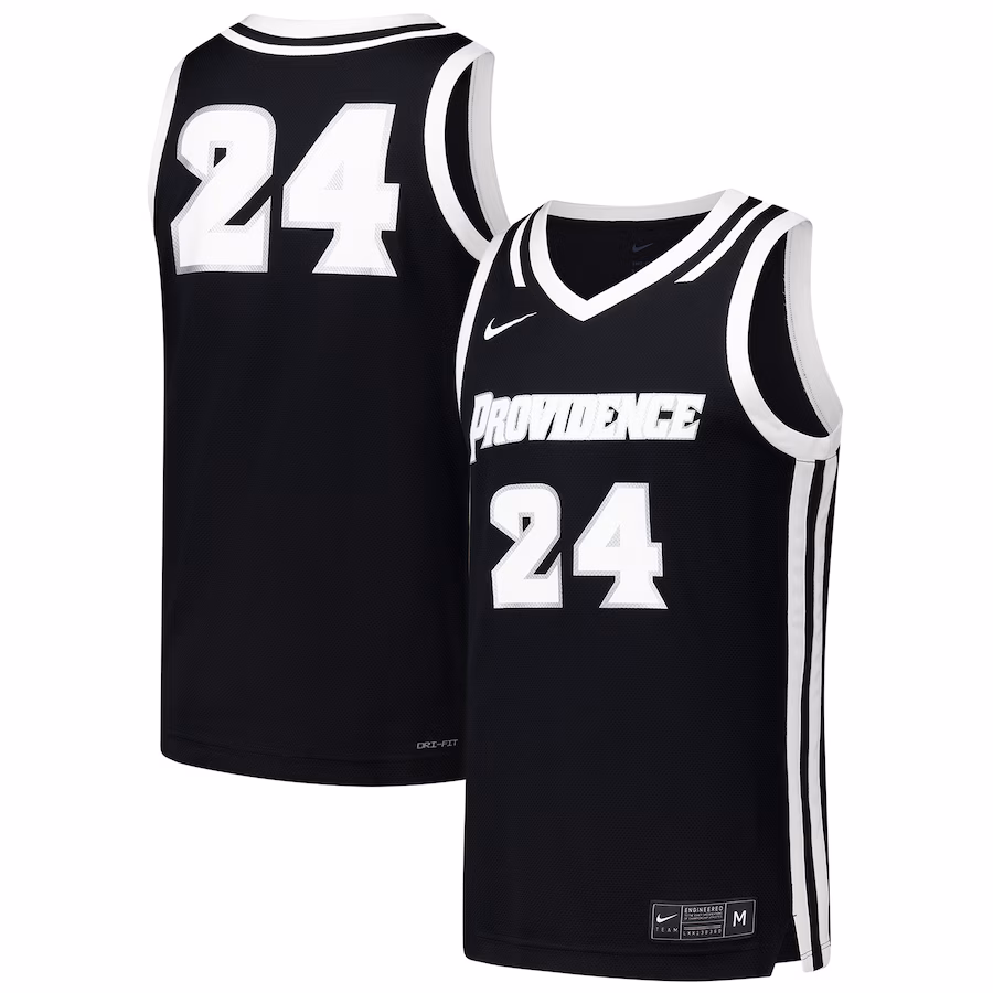 Men's Nike #24 Black Providence Friars  Replica Basketball Jersey - Ujersey NFL Shop