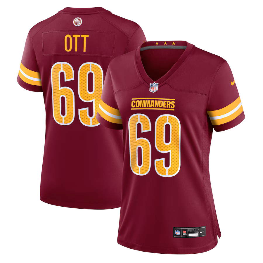Women's Washington Commanders Tyler Ott Nike Burgundy Game Jersey - Ujersey NFL Shop