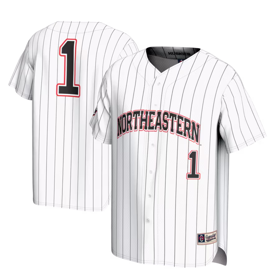 #1 Northeastern Huskies GameDay Greats Lightweight Baseball Fashion Jersey - White - Ujersey