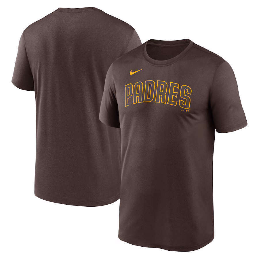 Men's San Diego Padres Nike Brown Legend Fuse Wordmark T-Shirt - Ujersey