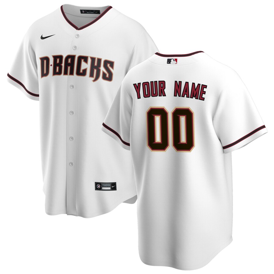 Men's Arizona Diamondbacks Nike White Home Replica Custom Jersey - Ujersey NFL Shop