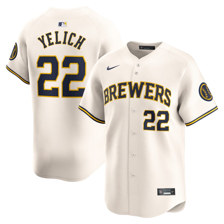 Men's Milwaukee Brewers Christian Yelich Nike Cream Home Limited Player Jersey - Ujersey NFL Shop