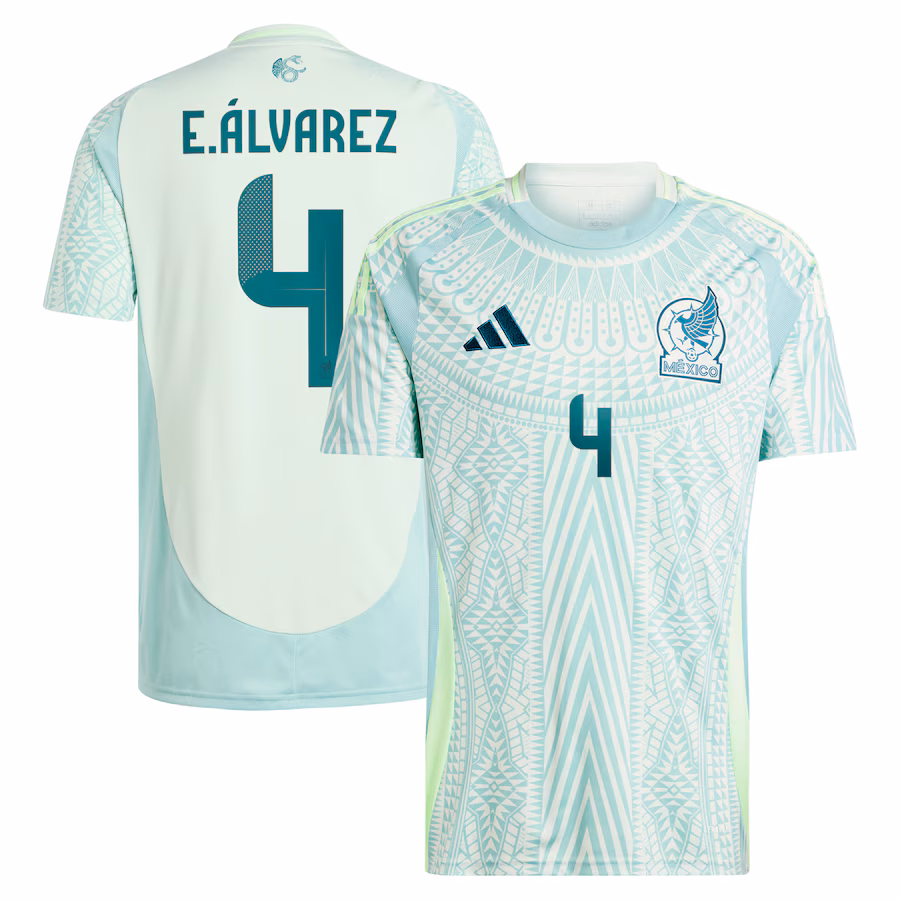 Men's Mexico National Team Edson Alvarez adidas Green 2024 Away Replica Player Jersey - Ujersey