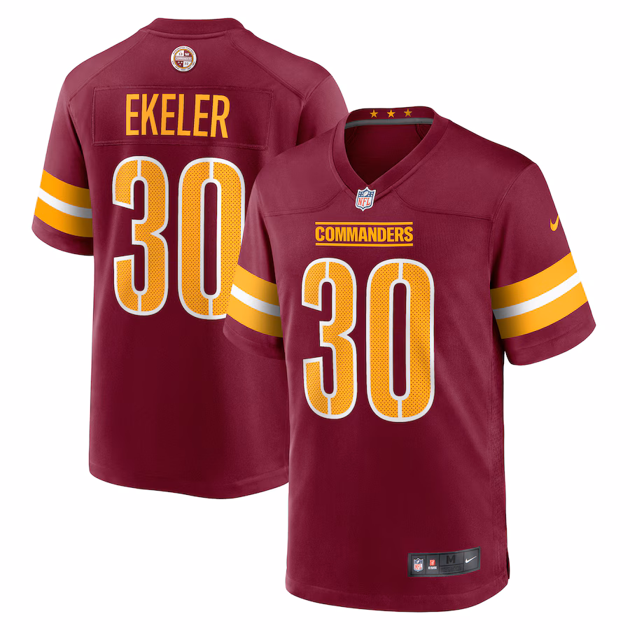 Men's Washington Commanders Austin Ekeler Nike Burgundy Game Jersey - Ujersey NFL Shop