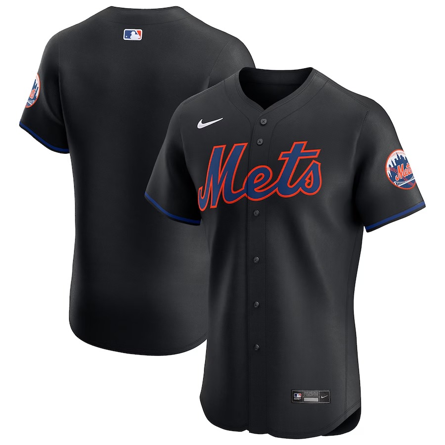 Men's New York Mets Nike Black Alternate Vapor Premier Elite Patch Jersey - Ujersey NFL Shop