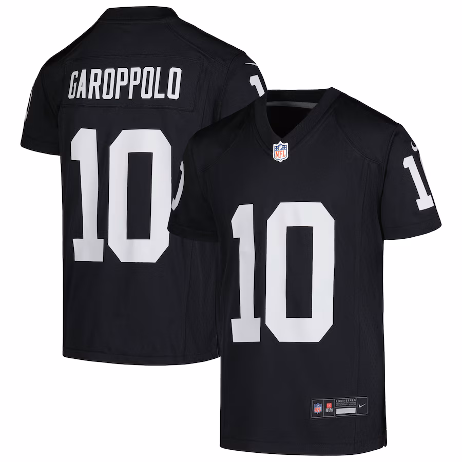 Youth Las Vegas Raiders Jimmy Garoppolo Nike Black Game Jersey - Ujersey NFL Shop