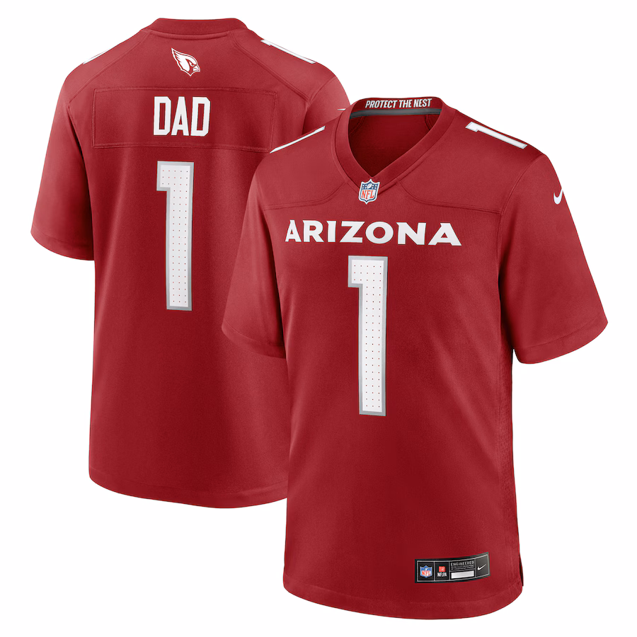 Men's Arizona Cardinals Number 1 Dad Nike Cardinal Game Jersey - Ujersey