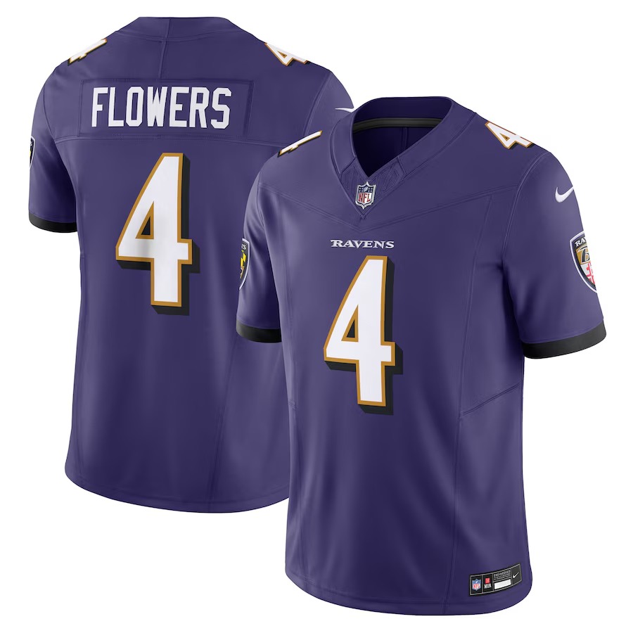 Men's Baltimore Ravens Zay Flowers Nike Purple Vapor F.U.S.E. Limited Jersey - Ujersey NFL Shop