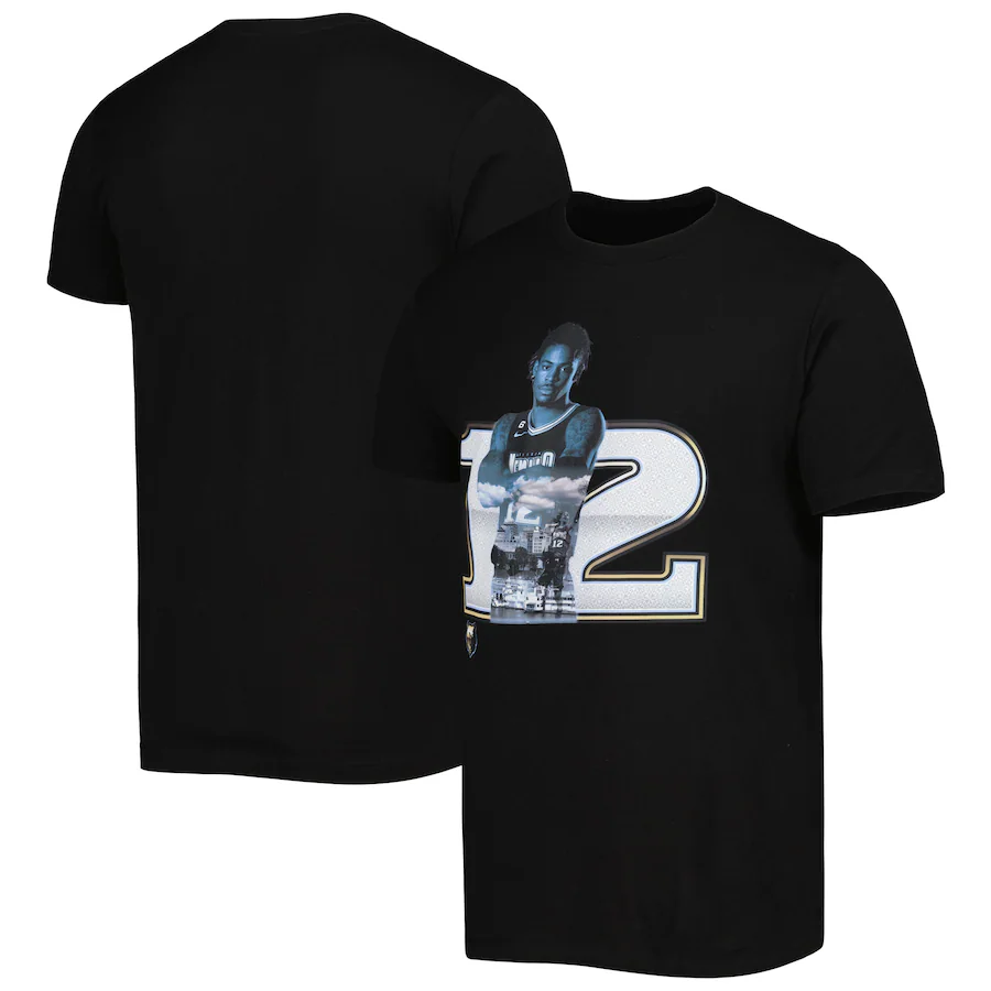 Men's Memphis Grizzlies Ja Morant Stadium Essentials Black Player Metro T-Shirt - Ujersey NFL Shop