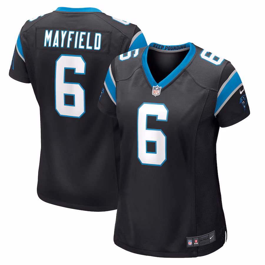 Women's Carolina Panthers Baker Mayfield Nike Black Home Player Game Jersey - Ujersey NFL Shop