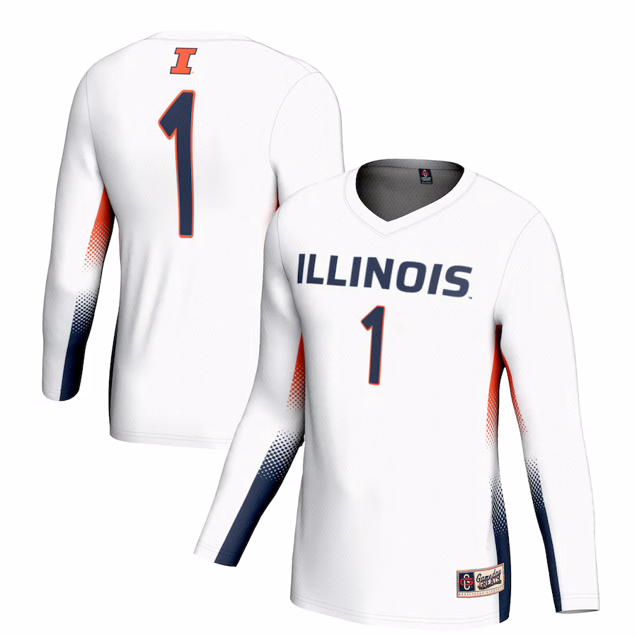 Youth GameDay Greats #1 White Illinois Fighting Illini Lightweight Women's Volleyball Jersey - Ujersey NFL Shop