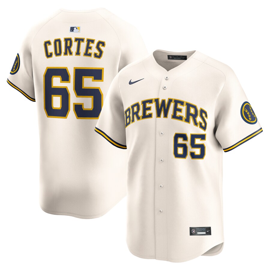 Men's Milwaukee Brewers Nestor Cortes Nike Cream Home Limited Player Jersey - Ujersey NFL Shop