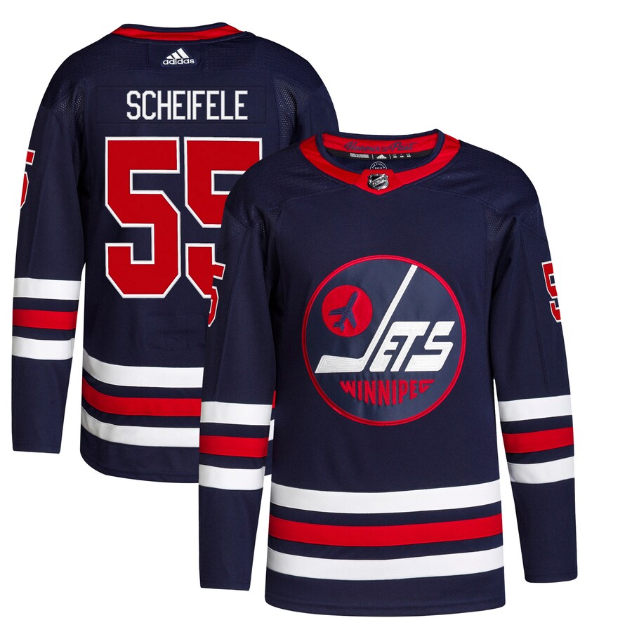 Men's Winnipeg Jets Mark Scheifele adidas Navy Alternate Primegreen Authentic Pro Player Jersey - Ujersey NFL Shop
