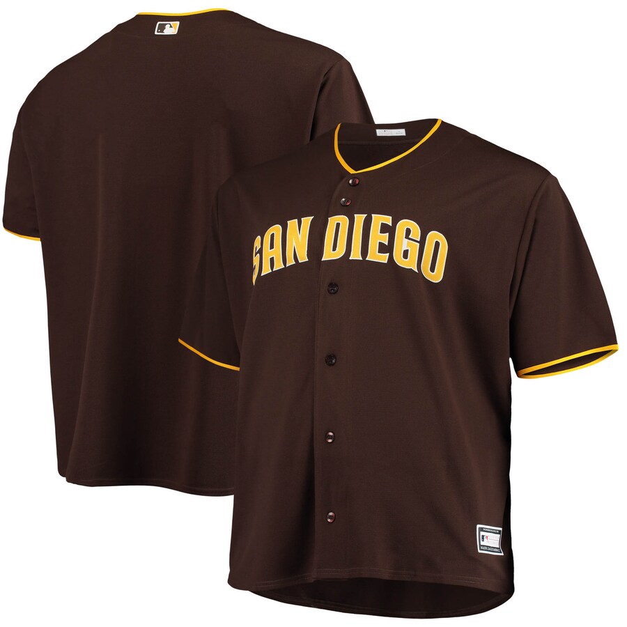 Men's San Diego Padres Sand/Brown Big & Tall Alternate Replica Team Jersey - Ujersey NFL Shop