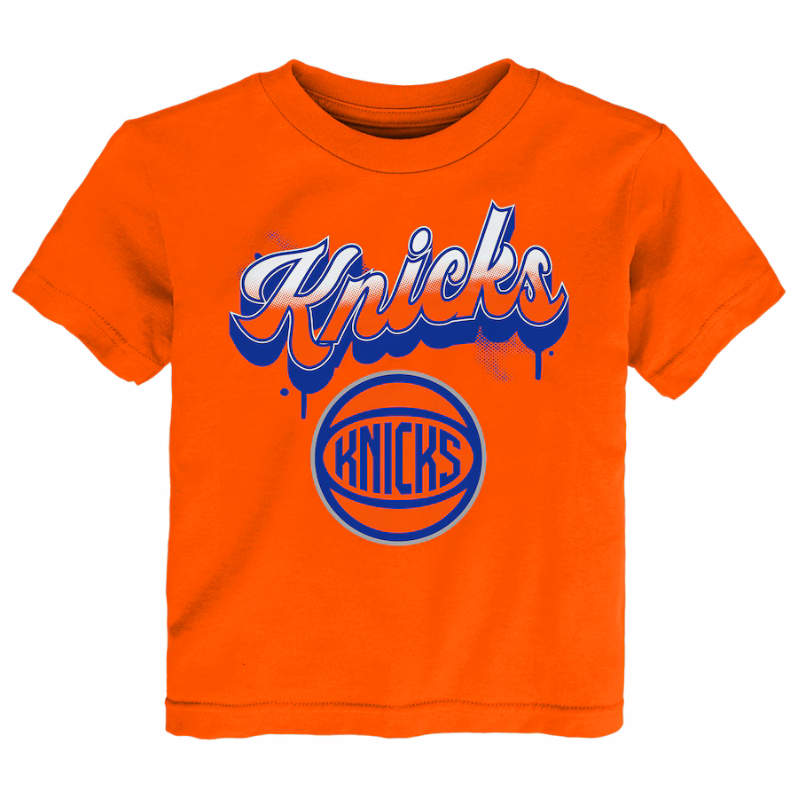 Youth New York Knicks  Orange Bubbly Script T-Shirt - Ujersey