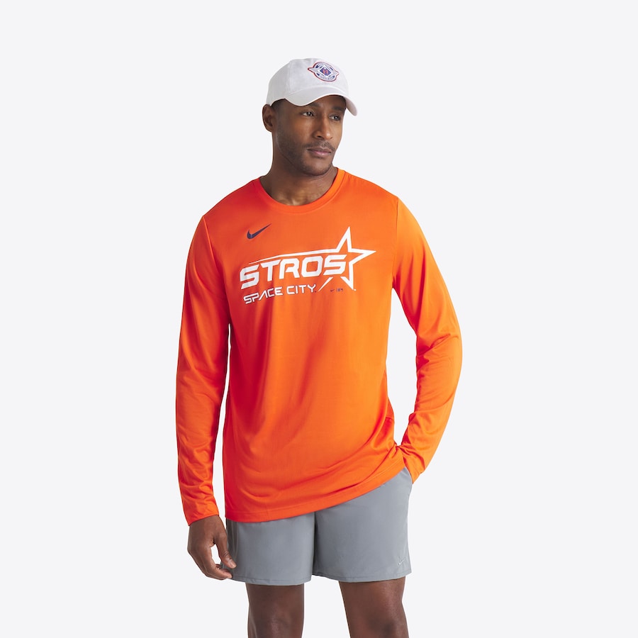 Men's Houston Astros Nike Orange 2025 City Connect Legend Performance Long Sleeve T-Shirt - Ujersey NFL Shop