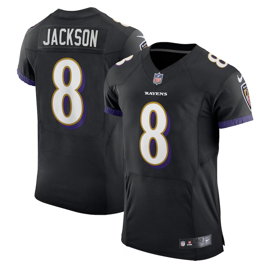 Men's Baltimore Ravens Lamar Jackson Nike Black Alternate Vapor Elite Player Jersey - Ujersey NFL Shop
