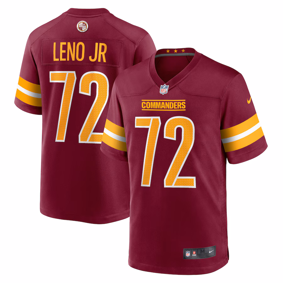 Men's Washington Commanders Charles Leno Jr. Nike Burgundy Home Game Player Jersey - Ujersey NFL Shop