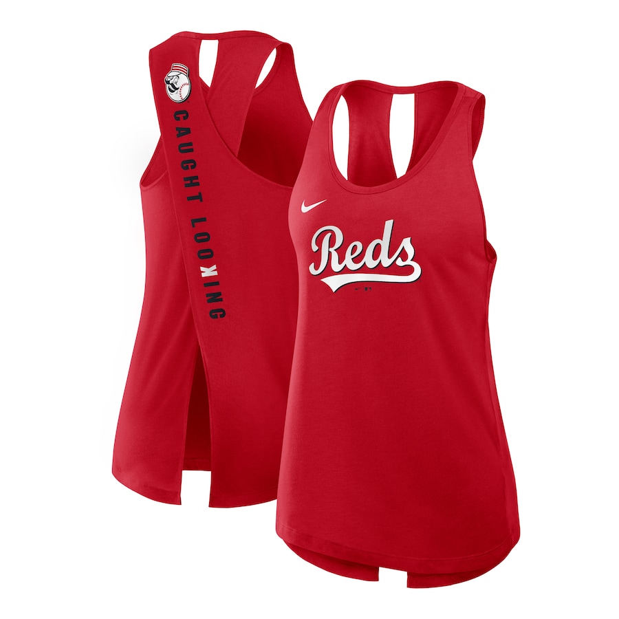 Women's Cincinnati Reds Nike Red Crisscross Performance Tank Top - Ujersey NFL Shop