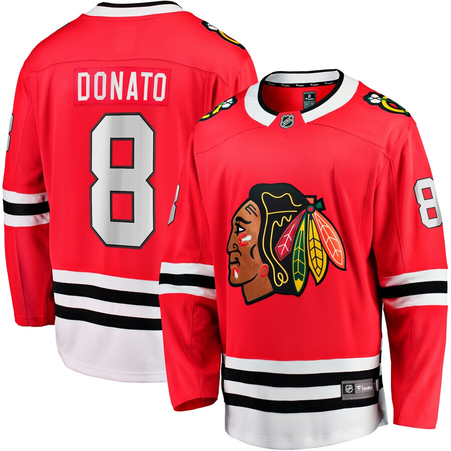 Men's Chicago Blackhawks Ryan Donato Fanatics Branded Red Home Breakaway Jersey - Ujersey NFL Shop